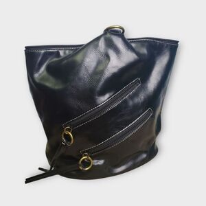 Nine & Co Black Faux Leather Convertible Backpack Purse